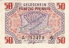 Alliierte Besatzung RF 50 Pf. Banknote , 50 Pfennig Schein in kfr. FBZ-6, Ros.213, S.1006 Rheinland 1947 -Z- -