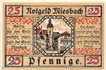 Serienscheine DE 25 Pf. Notgeld Miesbach , 25 Pfennig Schein in kfr. Mehl Grabowski 888.2 , von 1921 , B -