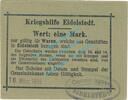 Notgeld 1914/15 1 Mk. Eidelstedt , Notgeld 1 Mark -Schwarz- in kfr. Diessner 87.2.b , Schleswig 1915 -