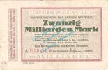 Inflation DE 20 Mia. Mk. Neuwied , Notgeld 20 Milliarden Mark Schein in gbr. Keller 3903.yy , Rheinland -