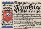 Serienscheine DE 50 Pf. Notgeld Miesbach , 50 Pfennig Schein in kfr. Mehl Grabowski 888.1 , von 1920 , -