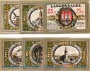 Serienscheine DE 6 Scheine kpl. 6 x Notgeld Stadt Langensalza 770.1 , Set mit 6 Scheinen in kfr. von 1921 -