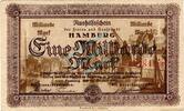 Inflation 1923 DE 1 Mia. Mk. Hamburg , Banknote 1 Milliarde Mark Schein gbr. Keller 2109.o , Hamburg 1923 -