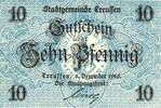 Kleingeld 1914-1922 10 Pf. Creussen , Notgeld 10 Pfennig Schein unc-kfr. Ti.1225.05.25 , Bayern 1916 Verkeh -