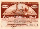 Inflation 1923 DE 50 Mio. Mk. Hückelhoven , Banknote 50 Millionen Mark Schein L-gbr. Keller 2456.b Rheinland -
