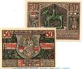 Notgeld DE 2 Scheine kpl. 2 x Notgeld der Stadt Querfurt 1090.2 , Set mit 2 Scheinen in kfr. 1921 -