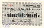 Inflation 1923 DE 100 Mia. Mk. Uelzen , Banknote 100 Milliarden Mark Schein unc-kfr. Keller 5259 , NDS 1923 -