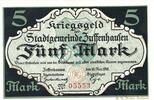 Großnotgeld 1918 DE 5 Mk. Zuffenhausen , Banknote 5 Mark Schein unc-kfr. Geiger 581.01.a Würrtemberg 1918 -