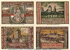 Seriennotgeld Deutschland 4 Scheine kompl. 4 x Notgeld der Stadt Querfurt 1090.1 , Set mit 4 Scheinen in kfr. 1921 -
