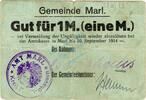 Notgeld 1914/15 1 Mk. Marl , Notgeld 1 Mark Schein gbr. Dießner 222.1.a , Westfalen NG 1914-15 -