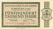 Inflation 1923 DE 500.000 Mk. Guben , Banknote 500.000 Mark Schein gbr. Keller 2994.a-c , Brandenburg 1923 -