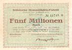 Inflation 1923 DE 5 Mio. Mk. Köln-Deutz , Banknote 5 Millionen Mark Schein gbr. Keller 2719.d Rheinland 1923 -
