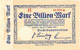 Inflation 1923 DE 1 Billion Mk. Cassel , Banknote 1 Billion Mark Schein unc-kfr. Keller 731.k , Hessen 1923 Infl -