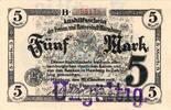 Großnotgeld 1918 DE 5 Mk. Hamburg , Banknote 5 Mark Schein in L-gbr.E Geiger 212.01.c , Hamburg 1918 -