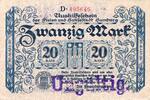 Großnotgeld 1918 DE 20 Mk. --12.1918-- Hamburg , Banknote 20 Mark Schein in gbr.E Geiger 212.07.a , Hamburg Dez.1918 -