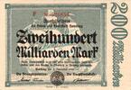 Inflation 1923 DE 200 Mia. Mk. Hamburg , Notgeld 200 Milliarden Mark Schein in gbr. Keller 2209.w Hamburg 1923 -