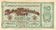 Inflation 1923 DE 10 Mia. Mk. Hamburg , Banknote 10 Milliarden Mark Schein gbr. Keller 2109.r , Hamburg 1923 -