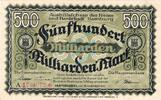 Inflation 1923 DE 500 Mia. Mk. Hamburg , Banknote 500 Milliarden Mark Schein gbr. Keller 2109.x , Hamburg 1923 -