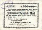 Inflation 1923 DE 500.000 Mk. Hamburg , Banknote 500.000 Mark Schein gbr-. Keller 2127.a , Hamburg 1923 Inflat -