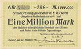 Inflation 1923 DE 1 Mio. Mk. 1923 Crefeld , Banknote 1 Million Mark Sche... 26.01 £  +  13.00 £ shipping