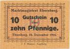 Kleingeld 1914-1922 10 Pf. 1916 Ebersberg , Notgeld 10 Pfennig Schein un... 4.85 £  +  7.79 £ shipping