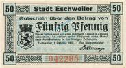 Kleingeld 1914-1922 DE 50 Pf. 1918 Eschweiler , Notgeld 50 Pfennig Schei... 4.85 £  +  7.79 £ shipping