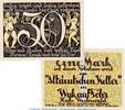 Notgeld DE 2 Scheine kpl. Wyk auf Föhr Notgeld 1461.1 , Altdeutscher Keller Set mit 2 Scheinen in kfr. -
