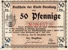 Notgeld Notgeld Bernburg , 50 Pfennig Schein , Tieste 0520.15.02 , von 1918 , Anhalt Verkehrsausgabe -