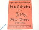 Notgeld Notgeld Bestwig , Otto Besse , 5 Pfennig Schein , Tieste 0560.05.05 , Westfalen Verkehrsausgabe -