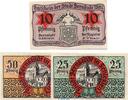 Notgeld DE 3 Scheine kpl. Notgeld Bernstadt , Set mit 3 Scheinen in kfr. Tieste 0550.10.01 bis 03 , Schlesien Verkehrsausgabe -