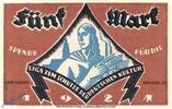 Serienscheine DE 5 Mk. Stadt Glauchau , Liga , 5 Mark Schein in kfr. M/G 435.1 -