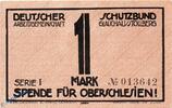 Serienscheine DE 1 Mk. Spendenschein Arbeitsgemeinschaft Glauchau Stollberg vom deutschen Schutzbund -
