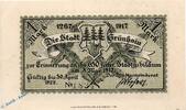Serienscheine DE 1 Mk. Grünhain , Notgeld 1 Mark Schein in kfr. M/G 491.1 , Sachsen von 1917 -