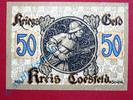 Notgeld Notgeld Coesfeld , Einzelschein über 50 Pfennig , Tieste 1185.02.2 , von 1920 , Westfalen Verkehrsausgabe -