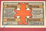 Notgeld Notgeld Pyrmont , 50 Pfennig Schein , Mehl Grabowski 1085.1 , Niedersachsen Seriennotgeld -
