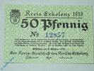 Notgeld Notgeld Erkelenz , 50 Pfennig Schein , Tieste 1765.05.06 , von 1918 , Rheinland Verkehrsausgabe -