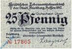 Notgeld Notgeld Friedberg , 25 Pfennig Schein , Langsdorf , Tieste 1995.10.05 , von 1917 , Hessen Verkehrsausgabe -