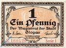 Notgeld Notgeld Glogau , 1 Pfennig Schein , Serie 1 , Tieste 2280.05.01 , Schlesien Verkehrsausgabe -