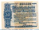 Kleingeld 1914-1922 DE 50 Pf. Notgeld Harburg , Stadt , 50 Pfennig Schein , Tieste 2805.30.01 , Niedersachsen Verkehrsausgabe -