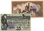 Notgeld DE 2 Scheine kpl. Städtische Sparkasse Mayen , Set mit 2 Scheinen in kfr. Tieste 4440.01-02 -