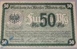 Notgeld Notgeld Minden , 50 Pfennig Schein , Tieste 4575.05.06 , von 1920 , Westfalen Verkehrsausgabe -