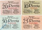 Notgeld Notgeld Sankt Goarshausen , Set mit 4 Scheinen , Tieste 6415.05.01 bis 04 , Rheinland Verkehrsausgabe -