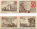 Serienscheine DE 4 Scheine kpl. Calcar , Notgeld Set -Historisch- mit 4 Scheinen in kfr. M/G 214.1 , NRW um 1922 -
