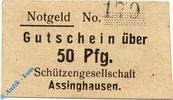 Notgeld Notgeld Assinghausen , 50 Pfennig Schein , unterstrichen , Tieste 0240.05.02 , Westfalen Verkehrsausgabe -