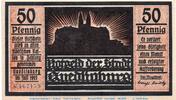Serienscheine DE 50 Pf. Nr.5 -Orange- Notgeld Quedlinburg , 50 Pfennig Schein Nr. 5 orange , Mehl Grabowski 1087.4 , von 1921 , Sachsen Anhalt Seriennotgeld -