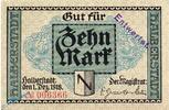 Großnotgeld 1918 10 Mk. Banknote Halberstadt , 10 Mark Schein in in kfr. E , Geiger 209.02 -