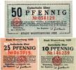 Notgeld DE 3 Scheine kpl. Notgeld Stadt Westerburg 7850.05.20-22 , Set mit 3 Scheinen in kfr. von 1920 -