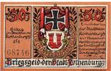 Notgeld DE 50 Pf. Stadt Rothenburg , 50 Pfennig Schein rotbraun in kfr. Tieste 6250.05.15 -