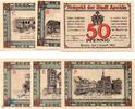 Serienscheine DE 6 Scheine kpl. Notgeld Apolda 36.3.b , Stadtansichten Set mit 6 Scheinen in kfr. orange -