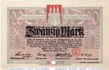 Großnotgeld 1918 DE 20 Mk. Banknote der Stadt Altona , 20 Mark Schein in f-kfr.E , Geiger 012.10.a -